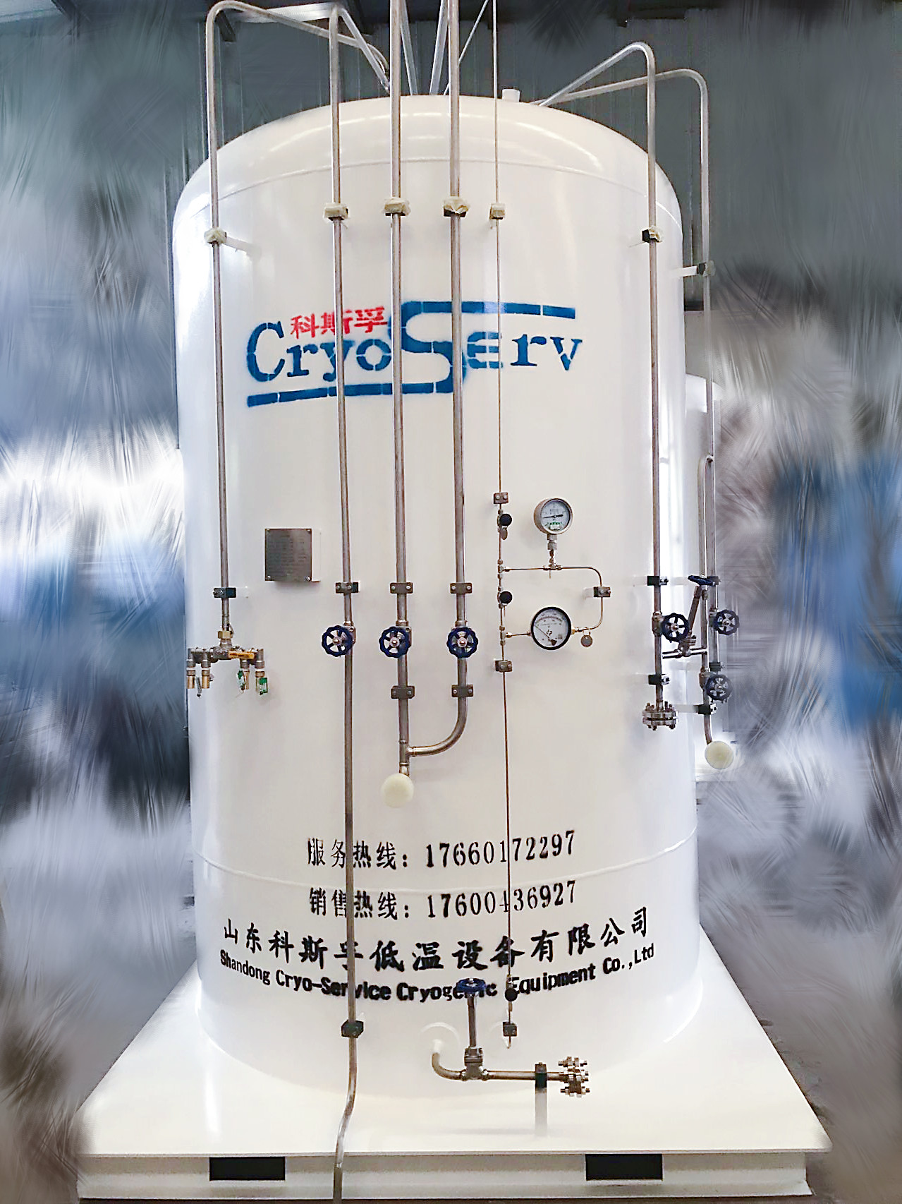 5立方22公斤立式二氧化碳机械仪表，底充，充装回气，预留增压